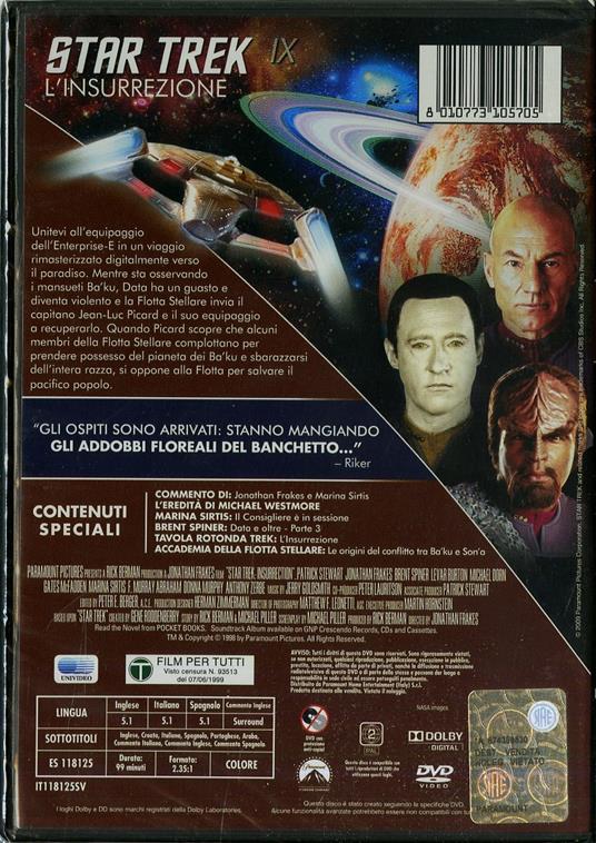 Star Trek. L'insurrezione di Jonathan Frakes - DVD - 2