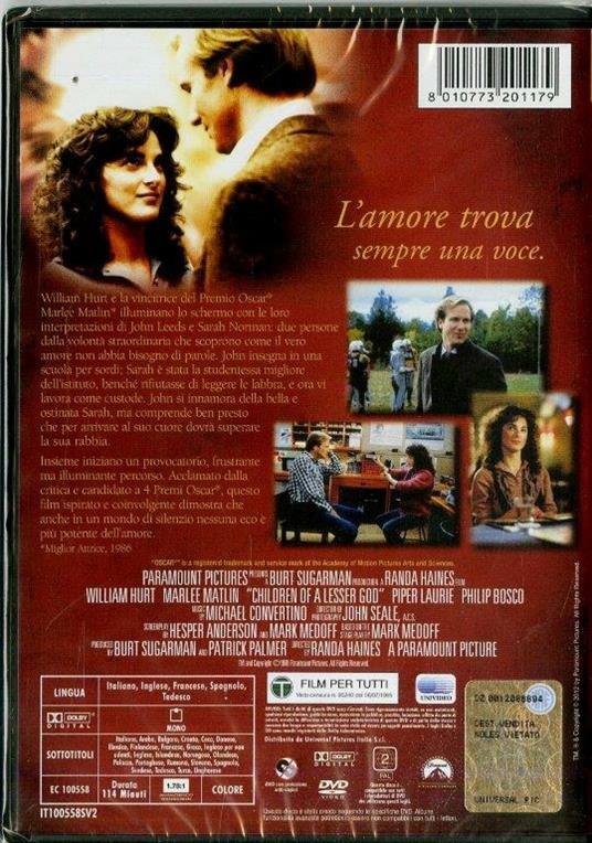 Figli di un dio minore - DVD - Film di Randa Haines Drammatico | IBS