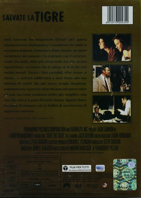 Salvate la tigre di John G. Avildsen - DVD - 2