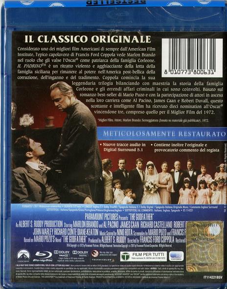 Pacino, Keaton, Coppola S., Brando, Duvall, Cazale Il Padrino Trilogia (  Box 3 Br) BLU RAY