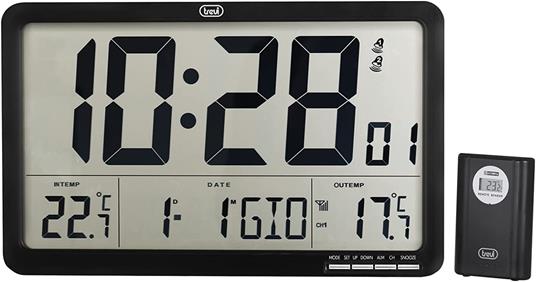 Orologio Digitale da Parete Radiocontrollato con Sensore Esterno Trevi OM  3560 RC - Trevi - Casa e Cucina | IBS