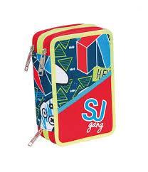 SJ Gang, Astuccio 3 Zip, Blu-Rosso - 2