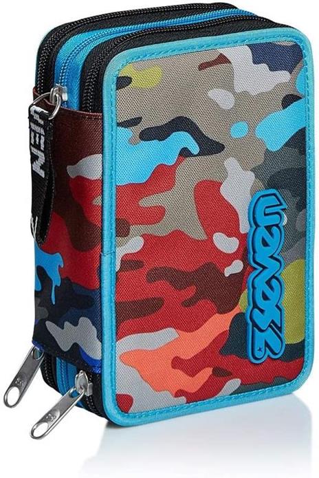 Astuccio accessoriato 3 zip Seven 7.1 Adventure Camo Military Green - 2