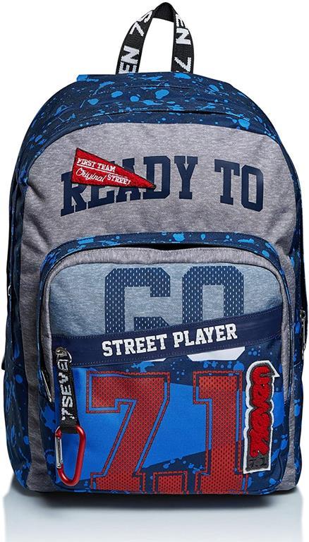 Zaino scuola Outsize Seven 7.1 Street Player Blue Deep. Blu