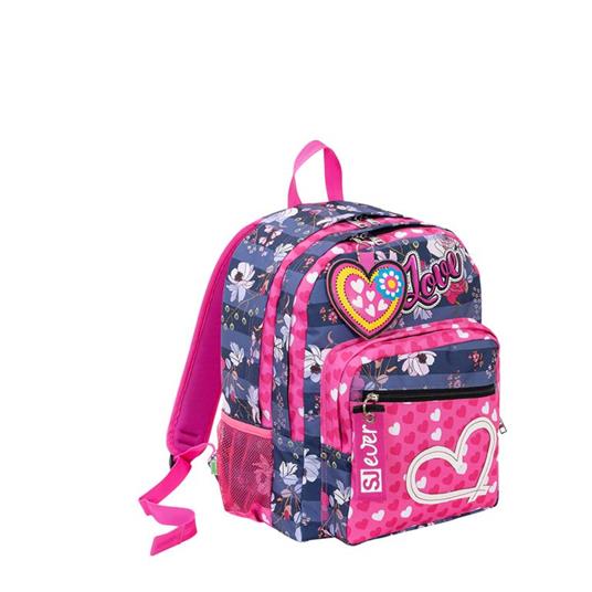 Zaino scuola doppio scomparto Seven SJ Ever Love Candy Fuxia. Rosa-Viola