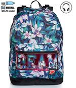 Zaino scuola reversibile Seven The Double Dream Flowers Blue Deep. Blu. Con cuffie wireless