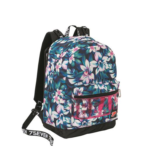 Zaino scuola reversibile Seven The Double Dream Flowers Blue Deep. Blu. Con  cuffie wireless - Seven - Cartoleria e scuola