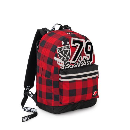 Zaino scuola reversibile Seven The Double College Boy Hot Red. Nero-Rosso. Con cuffie wireless - 3