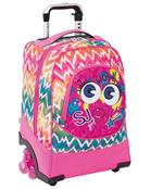 Zaino Trolley 3 Wheels SJ Facce da SJ, Girl, Candy Fuxia - 37x51x25 cm