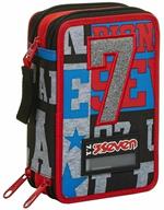 Astuccio 3 zip Seven 7.1 Personal Art Nero - 12,5x20x7 cm - Seven 7.1 -  Cartoleria e scuola