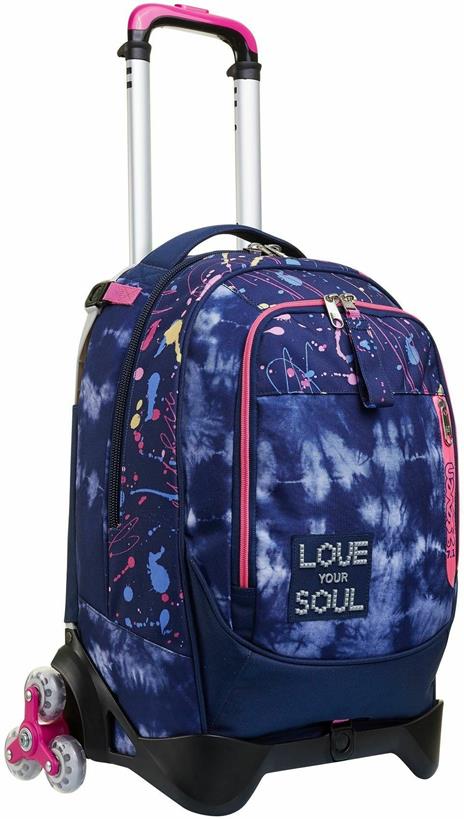 Zaino Trolley Jack 3WD Seven 7.1 Love your Soul Blu - 37x51x27 cm