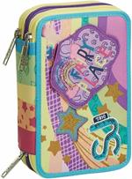 Astuccio 3 zip SJ Gang Multicolor Girl - 20x12,5x7 cm