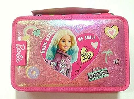 Astuccio 3 zip Barbie - 19,5x12,5x7 cm