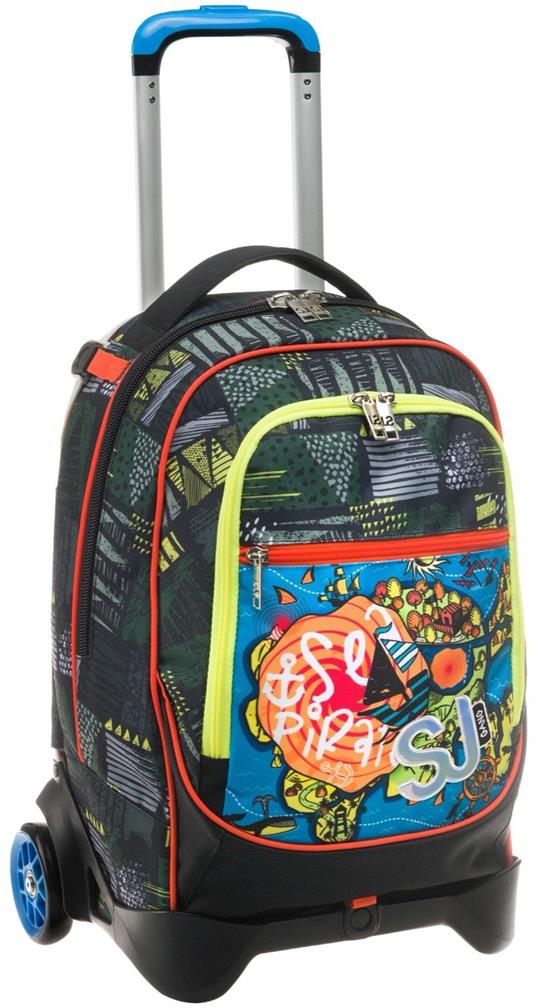 Zaino scuola Trolley Jack-2wd Sj Gang Sea Pirate Boy, Orange, 34 lt - 37 x  51 x 27 cm