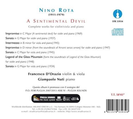 A Sentimental Devil - CD Audio di Nino Rota - 2