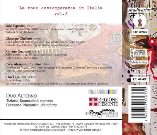 La voce contemporanea in Italia vol.6 - CD Audio di Duo Alterno - 2