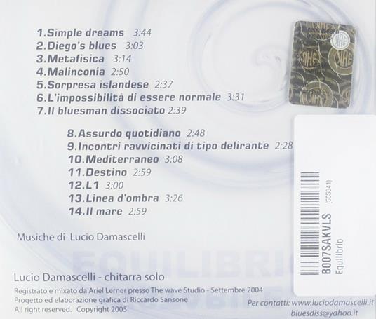 Equilibrio instabile - CD Audio di Lucio Damascelli - 2