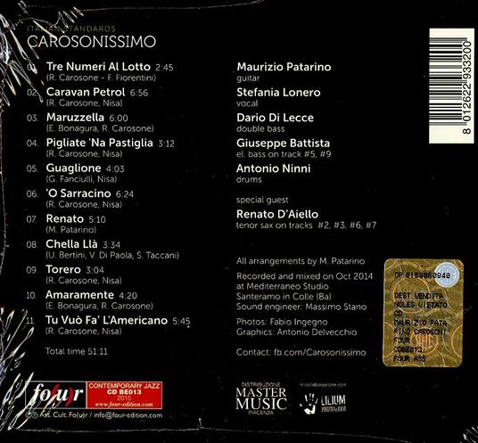 Italian Standards. Carosonissimo - CD Audio - 2