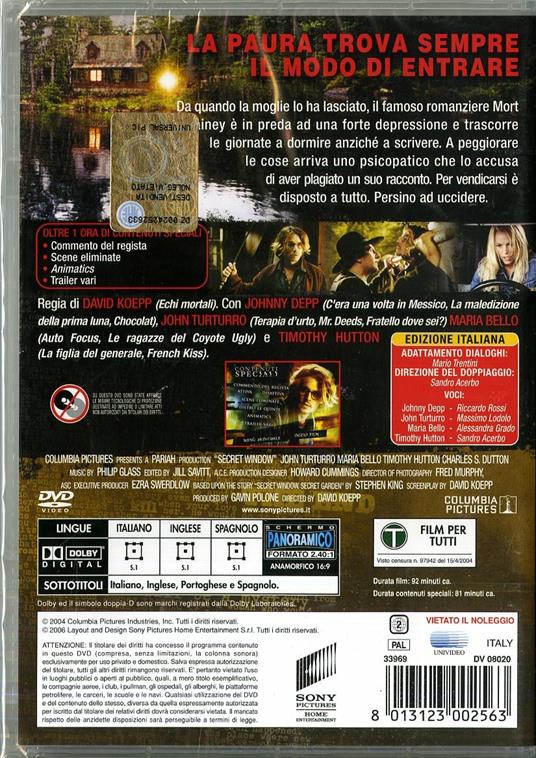 Secret Window - DVD - Film di David Koepp Giallo | IBS