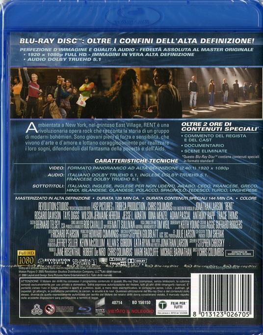 Rent - Blu-ray - Film di Chris Columbus Musicale | IBS