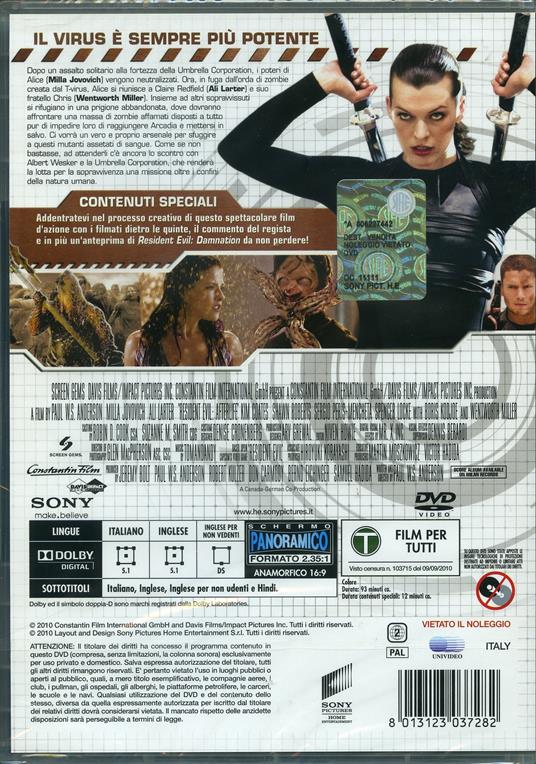 Resident Evil: Afterlife (DVD) 