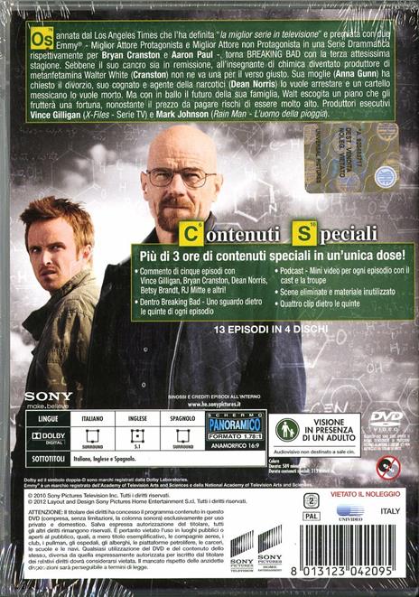 Breaking Bad. Stagione 3 (Serie TV ita) (4 DVD) di Bryan Cranston,Adam Bernstein,Michelle MacLaren - DVD - 2