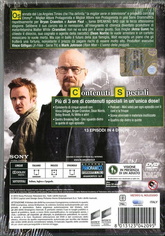 Breaking Bad. Stagione 3 (Serie TV ita) (4 DVD) - DVD - Film di Bryan  Cranston , Adam Bernstein Drammatico