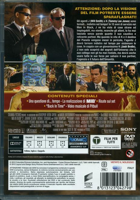 Men In Black 3. MIB di Barry Sonnenfeld - DVD - 2