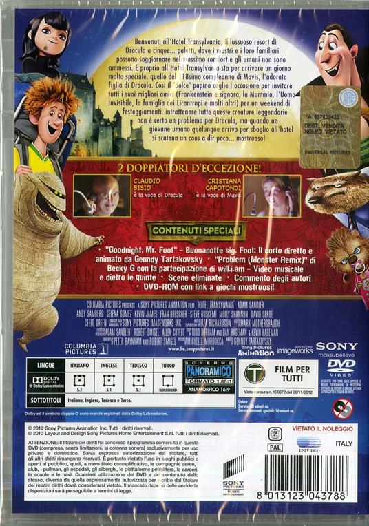 Hotel Transylvania di Genndy Tartakovsky - DVD - 2