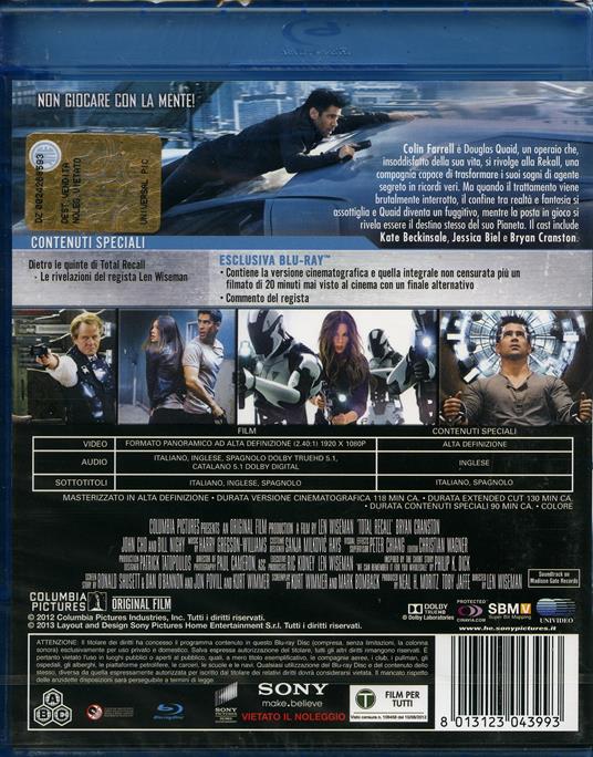 Total Recall. Atto di forza di Len Wiseman - Blu-ray - 2