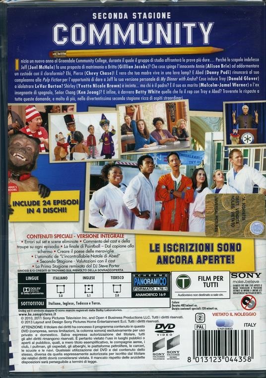 Community. Stagione 2 (4 DVD) - DVD - Film di Joe Russo , Anthony Russo  Commedia | IBS