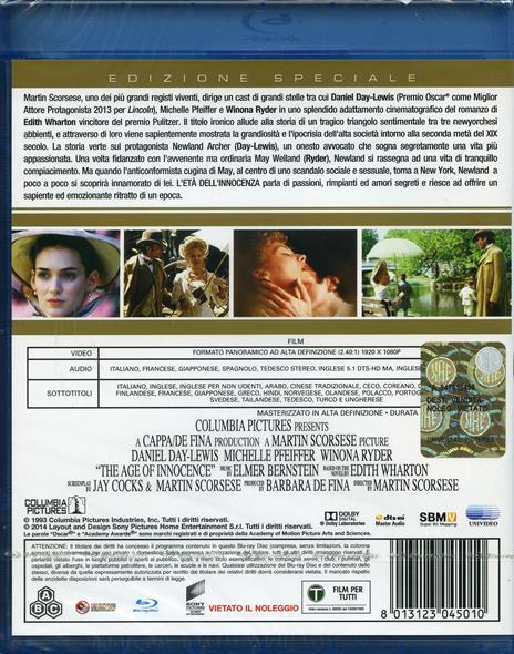 L' età dell'innocenza di Martin Scorsese - Blu-ray - 2
