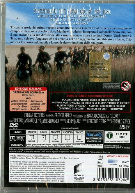 Glory. Uomini di gloria<span>.</span> Special Edition di Edward Zwick - DVD - 2