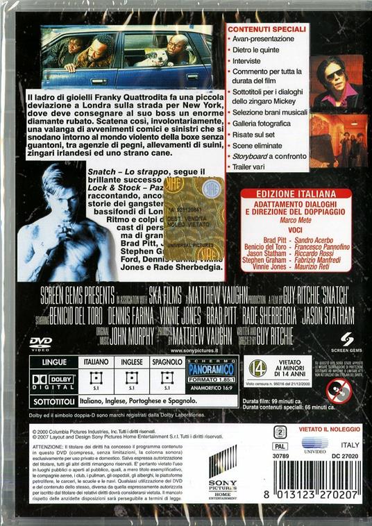 Snatch. Lo strappo - DVD - Film di Guy Ritchie Commedia | IBS