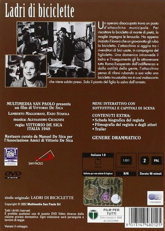 Ladri di biciclette di Vittorio De Sica - DVD - 2