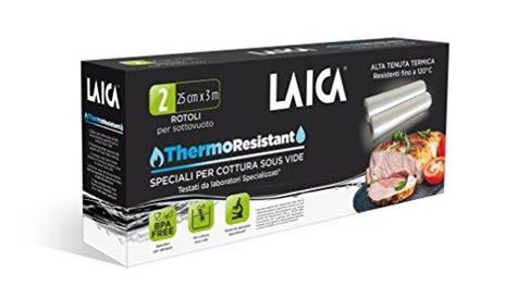 Laica TR2000 Rotoli Sottovuoto per Cottura Sous Vide e Conservazione Alimenti, Plastica