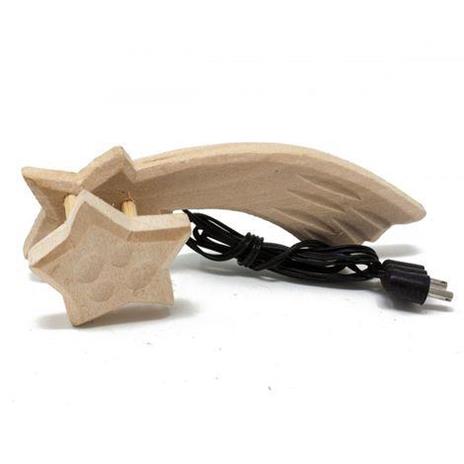 Stella Cometa In Legno Con Luce Per Presepe 13X5 Cm - 4