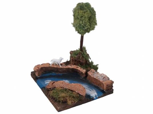 Curva Di Fiume Con Albero 14X14X14Cm Accessori Presepe