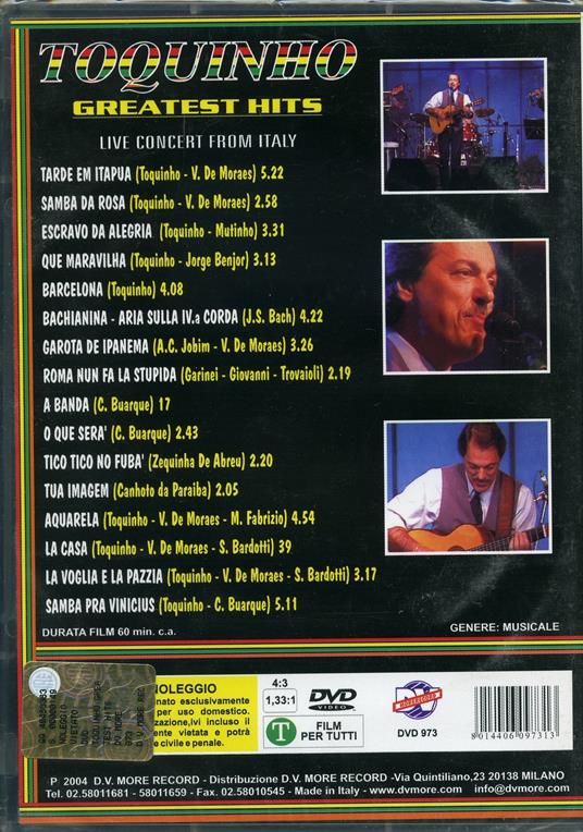 Toquinho. Live Concert From Italy (DVD) - DVD di Toquinho - 2