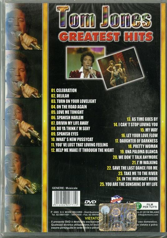 Tom Jones. Greatest Hits (DVD) - DVD di Tom Jones - 2