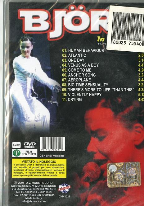 Bjork. In Concert. Tratto dal filmato Vessel (DVD) - DVD di Björk - 2
