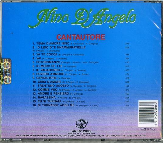 Cantautore 2 - CD Audio di Nino D'Angelo - 2