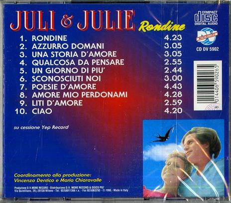 Rondine - CD Audio di Juli e Julie - 2