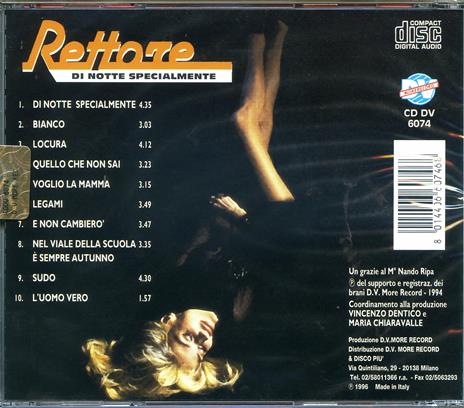 Di notte, specialmente - CD Audio di Donatella Rettore - 2