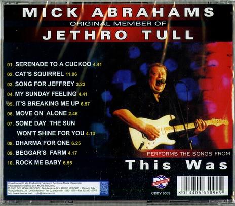Performs the Songs from This Was - CD Audio di Mick Abrahams - 2