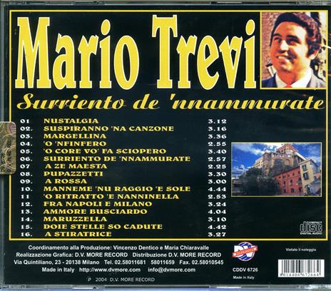 Surriente de' 'nnammurate - CD Audio di Mario Trevi - 2