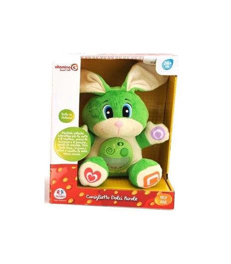 Peluche coniglietto parlante dolci parole verde