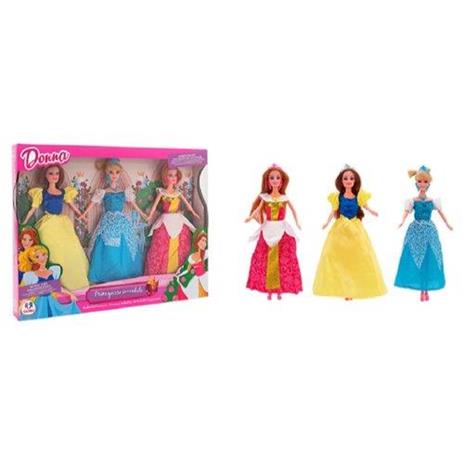 3 Bambole Bambola Principesse con Abiti e Accessori per Gioco Bambine Bimbe - 3