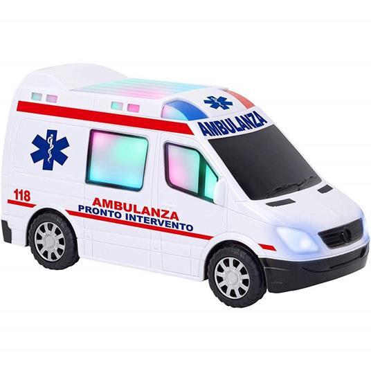 Gioco 118 Ambulanza Pronto Intervento con Luci e Suoni Lampeggiante Sirena  - W'Toy - Macchinine - Giocattoli | IBS