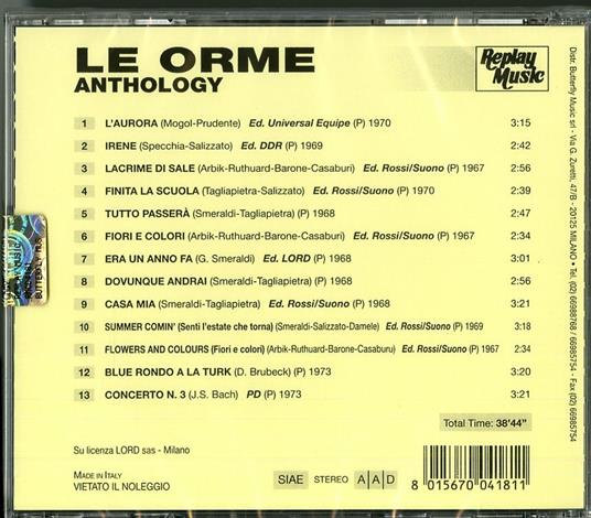 Anthology - CD Audio di Le Orme - 2